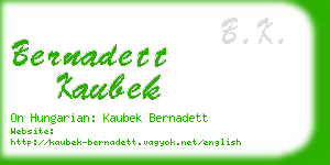 bernadett kaubek business card